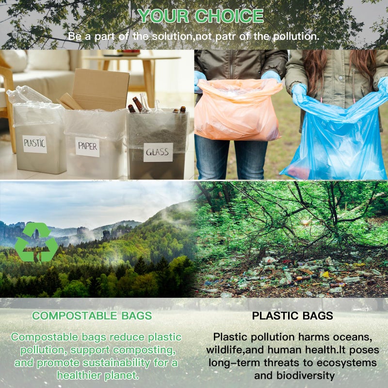 Inwaysin Compostable Trash Bags 2.6-Gallon Garbage-Bag - Inwaysin Biodegradable Recyclable 100 Counts Small Strong Thick Unscented Car Can Liners for Office Bedroom Waste Basket Clear White - Image 4
